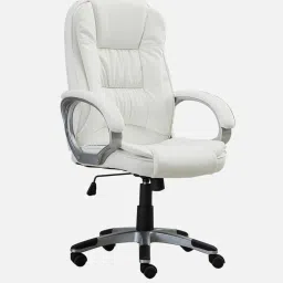 furniturstation Fenna Leatherette Executive Chair in White Colour image 3