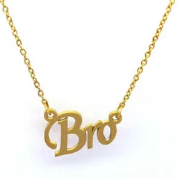 houseoftrendzz GIFT YOUR BROTHER THIS STUNNING STAINLESS STEEL GOLD PLATTED "BRO" NAMED PENDANT CHAIN NECKLACE DAILYWEAR (PACK OF 1 PIECE) GOLD Gold-plated Stainless Steel Pendant Set-picture-15