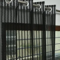 rashee creations 153 cm (5 ft) Window Net Transparent Curtain (Pack Of 2)-picture-25