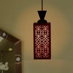 shyam enterprises Wooden Hanging Thali Lamp Elegance for Home Decor and Festive Celebrations Ceiling Light Ceiling Lamp image 3