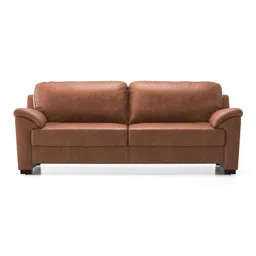 urban ladder create Farina 3 Seater Luxury Italian Leather Sofa In Cognac image 2