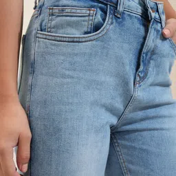 tokyo talkies Women Flared Mid Rise Light Blue Jeans image 5