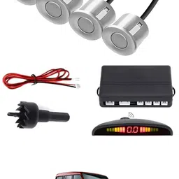 intenzo Universal 4 Silver Reverse Parking Sensor With LED Display For Cars-251 Safety of Passengers/Car One Alarm Kit-359 Parking Sensor-picture-37