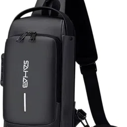 kartunbox Black Men Shoulder Bag Black Cross Body Bag image 2