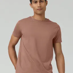 xyxx Pack of 1 Pace Intellieaze Men Solid Crew Neck Pure Cotton Brown T-Shirt-picture-22