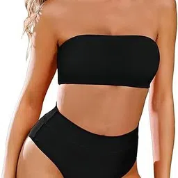 recent fashion Solid Women Bikini Black Swimsuit-picture-34