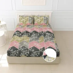 ulom Woolen Queen Fitted (Elastic) 350 TC Floral Bedsheet-picture-13