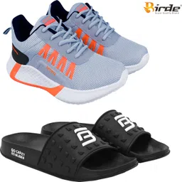 Birde Stylish Combo Pack of 2 Lightweight Gym, Running Shoes With Slides Walking Shoes For Men-picture-29
