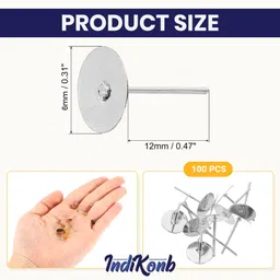 indikonb Earring Posts & Backs Kit | Stainless Steel Silver Jewelry Making Supplies image 2