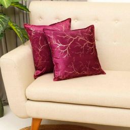 the conversion Wine Printed Velevt 2 Cushion Covers-picture-10