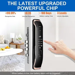 GOLENS X33 Smart Door Lock with Fingerprint, WiFi, App, RFID, OTP, PIN & 6-Way Unlock Smart Door Lock image 4