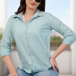 eversoft flow Women Regular Fit Striped Casual Shirt-picture-41