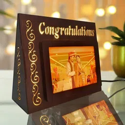 gift jaipur Personalised Congratulations LED Photo Frame Gift for Friends wedding marriage Table Lamp-picture-27