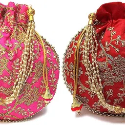 vinod handicrafts Women Pink, Red Potli-picture-20