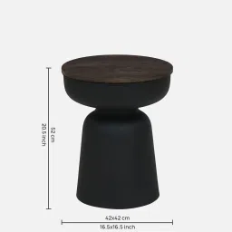bohemiana from pepperfry Mariano Metallic End Table In Off Black Finish image 2