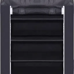 maanvika enterprises Multi shoerack(Black 4 LAYER) PC Collapsible Wardrobe image 3