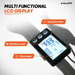 motovolt HUM 24 Carbon Grey Range upto 105 Km in PAS Mode 24 inches Single Speed Lithium Iron Phosphate Electric Cycle image 3