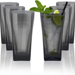 beastbull (Pack of 6) SQUARE GLASS-6PC Glass Set Water/Juice Glass image 2