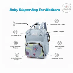 baby holic Baby Diaper Bag for Mothers | Black Maternity Backpack with Teddy Design TRAVELLING DIAPER BAG image 3