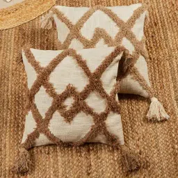 jutie pie White Cotton Woven 12x12 inches Cushion Cover-picture-19