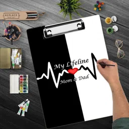 durgawallcraft My Lifeline Mom &Dad Digital Reprint Clip Board Exam Pad Size (14x10 Inches)-picture-40