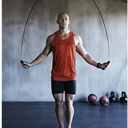 dr patra Body Workout Sports Equipments Pack of 3 Workout COMBO | Athletes CHOICE Body Fitness | 1xResistance Band Toning Tube | 2xSkipping Rope | Gym Training, Home Exercise, TRUSTED by DR. | Body Fat loss - Red,Red,Red Fitness Accessory Kit Kit image 3