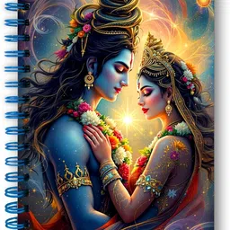 fashionoid Beautiful Mahadev & Maa Parvati in Sparkle Finish Cover Hard bound Cover A5 Diary Ruled 160 Pages-picture-19
