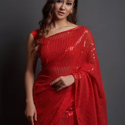 gavubaa Embellished Bollywood Georgette Saree image 1