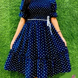 buyuniquefashion Women Fit and Flare Dark Blue Midi/Calf Length Dress image 2