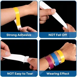 climberty 300pcs Paper Wristbands Wrist Bands Dynamic Color Wrist Bands Color Wrist Band Men & Women Wrist Band image 3