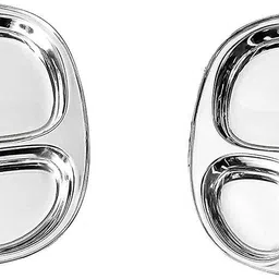 dynore 3 IN 1 Three Compartment Nasta/Dinner Plate- Set of 2 Sectioned Plate-picture-10