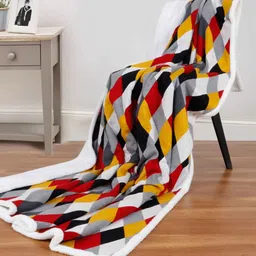 pluchi Grey Cotton Checkered 250 Gsm Double Kids Blanket image 1