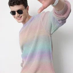 mast & harbour Men Solid Round Neck Multicolor Sweater-picture-15