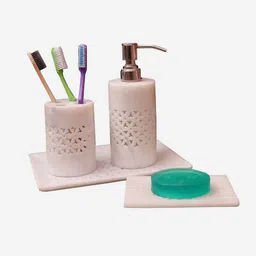 katkaria creations Jali White Marble Soap Dish image 2