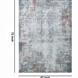 apco Grey Abstract Polypropylene 4 ft x 6 ft Machine Made Carpet image 3