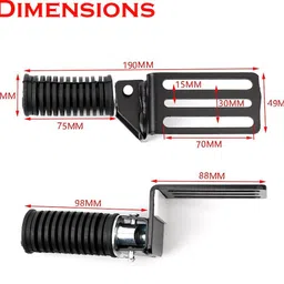 Miwings Footrest Foldable Front Footboard Pedal with Original Mounting Holes Foot Rest image 2