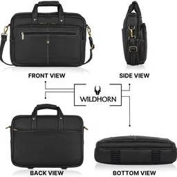 wildhorn Men Black Messenger Bag image 5