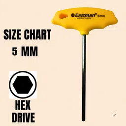 byte forge 5MM T-HANDLE ALLEN KEY WITH HIGH TORQUE FOR PROFESSIONAL USE Allen Key Set image 2