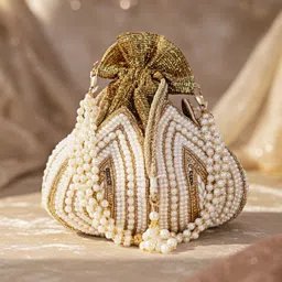 gungun handloom Girls Gold Potli image 2