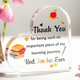 snaptrap Acrylic Block Best Techer Gift, Thanks Gift for Teacher Decorative Showpiece - 10 cm-picture-46