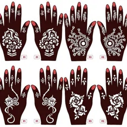 vmens99 Mehndi Stencil Set for Women & Girls | Reusable Bridal & Festival Mehndi M_F200 Hand Mehndi Stencil Stencil-picture-29