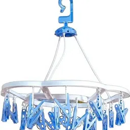 kogent enterprises Cloth Drying Stand Hanger with 15 Clips/pegs, Baby Clothes Hanger Stand Plastic Plastic Cloth Clips-picture-35