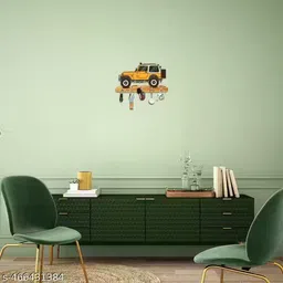 mybuddy Wooden yellow thar key holder/Printed key holder/Key holder for wall/ Wood Wood Key Holder image 2