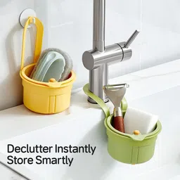 skytone Kitchen Sink Drain Basket, Double Layer Strainer Food Waste Filter Baskets Collapsible Strainer image 5