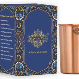 indianartvilla Copper Plain Lacquer Coated Glass Set Water/Juice Glass-picture-26