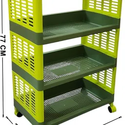 trendylivings Multipurpose Rack Kitchen Vegetable Trolley with Wheel Plastic Kitchen Trolley image 2