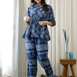 jogini Women Night Suit Set Blue Printed-picture-12