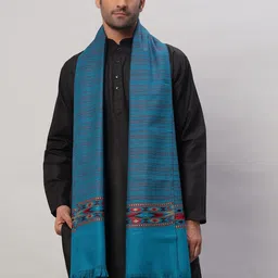 Ravaiyaa - Attitude Is Everything Wool Striped Men Shawl-picture-18