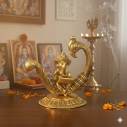 wearcraftjpr Laptop Ganesh Ji Idol Modern Vighnaharta for Success, Study & Work Desk Décor, Decorative Showpiece - 17 cm image 2