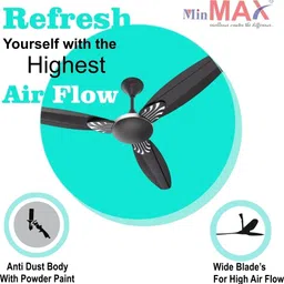 minmax SENORITA 48" ULTRA HIGH SPEED ANTI DUST 1200 3 Blade Ceiling Fan image 5